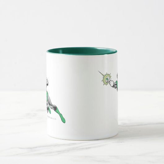 Groene lantaarn naar links 2 mok (Midden)