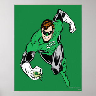 Groene lantaarn naar voren poster