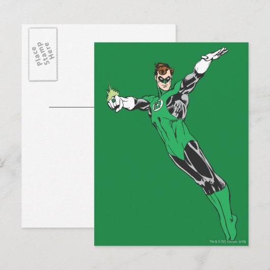 Groene lantaarn omhoog briefkaart (Voorkant / Achterkant)