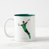 Groene lantaarn omhoog tweekleurige koffiemok (Links)