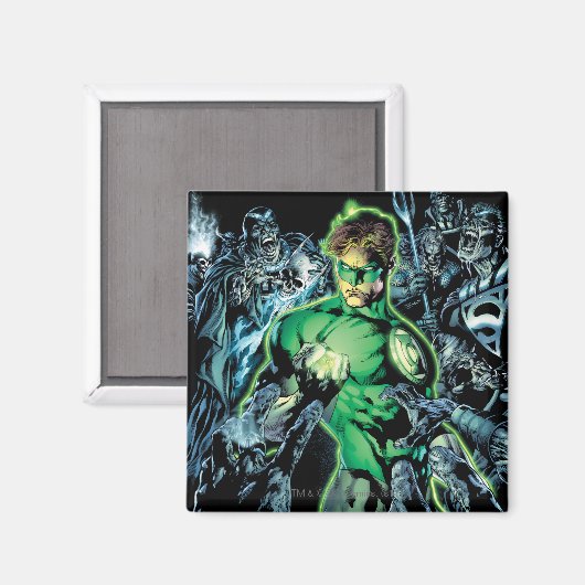 Groene Lantaarn omringd - Kleur Magneet (Voorkant / Achterkant)