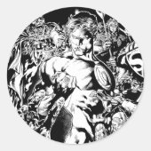 Groene Lantaarn Omringd Ronde Sticker (Voorkant)