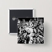 Groene Lantaarn Omringd Vierkante Button 5,1 Cm (Voorkant /achterkant)