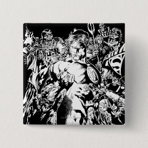 Groene Lantaarn Omringd Vierkante Button 5,1 Cm