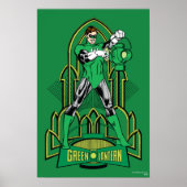 Groene Lantaarn op decoratieve achtergrond Poster (Voorkant)