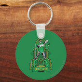 Groene Lantaarn op decoratieve achtergrond Sleutelhanger (Voorkant)