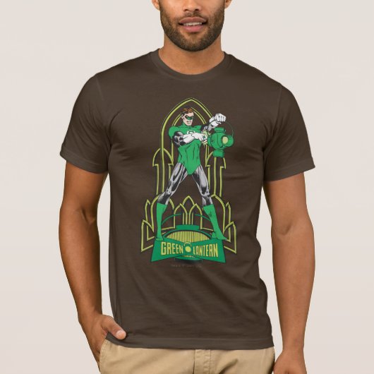 Groene Lantaarn op decoratieve achtergrond T-shirt (Voorkant)