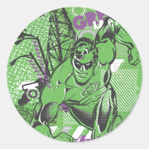 Groene Lantaarn - Poster voor kraakbedekking Ronde Sticker