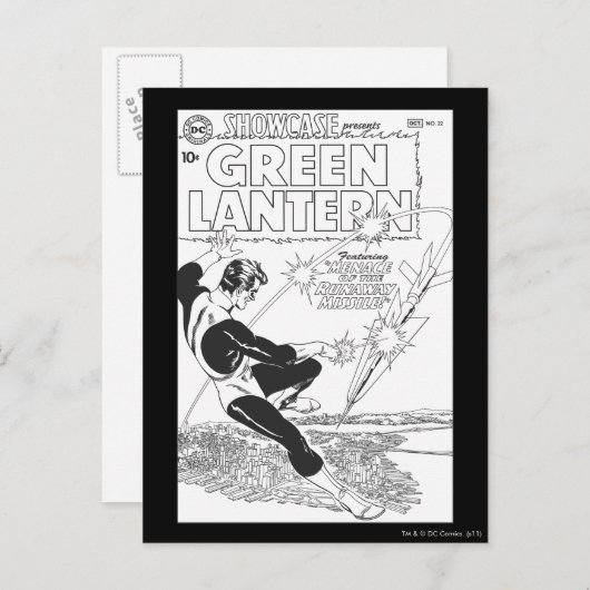 Groene lantaarn - Ritel, zwart en wit Briefkaart (Voorkant / Achterkant)