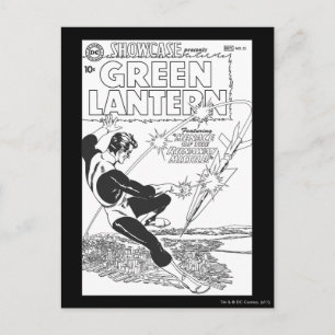 Groene lantaarn - Ritel, zwart en wit Briefkaart