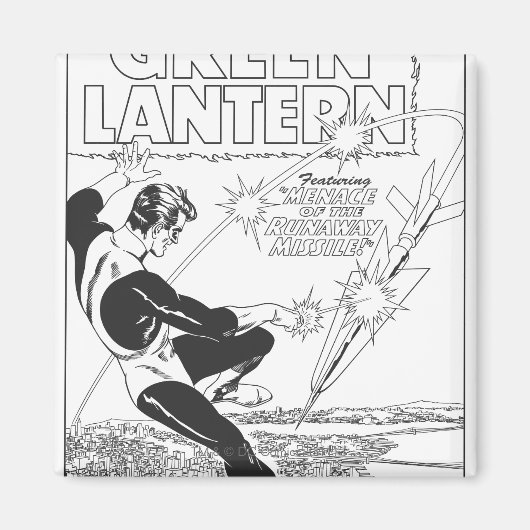 Groene lantaarn - Ritel, zwart en wit Magneet (Voorkant)