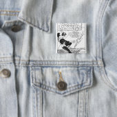 Groene lantaarn - Ritel, zwart en wit Vierkante Button 5,1 Cm (In situ)