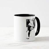 Groene Lantaarn sluit deksel op, zwart en wit Mok (Voorkant rechts)