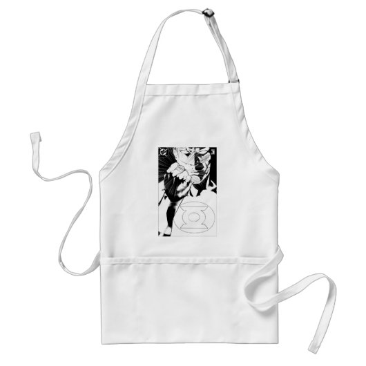 Groene Lantaarn sluit deksel op, zwart en wit Standaard Schort (Voorkant)