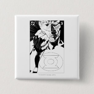 Groene Lantaarn sluit deksel op, zwart en wit Vierkante Button 5,1 Cm