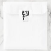 Groene Lantaarn sluit deksel op, zwart en wit Vierkante Sticker (Tas)