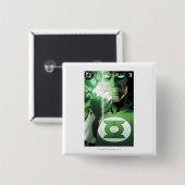 Groene Lantaarn sluiten deksel Vierkante Button 5,1 Cm (Voorkant /achterkant)