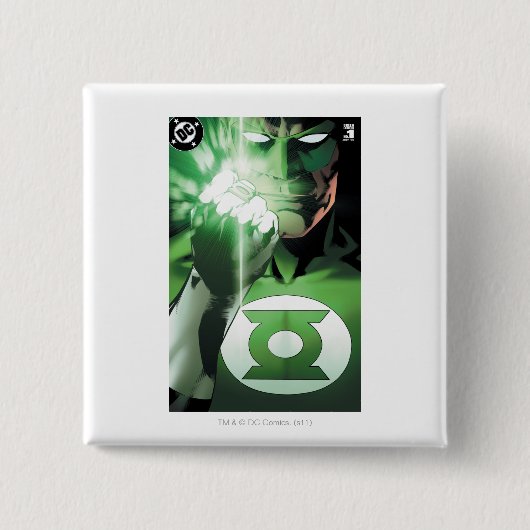 Groene Lantaarn sluiten deksel Vierkante Button 5,1 Cm (Voorkant)