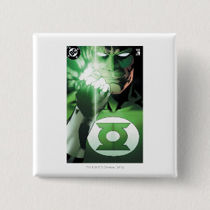 Groene Lantaarn sluiten deksel Vierkante Button 5,1 Cm