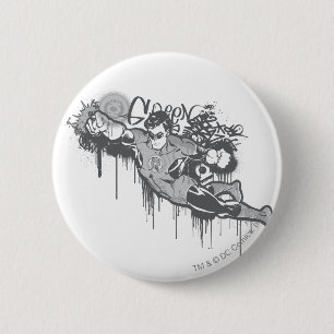 Groene Lantaarn - Twisted Innocence BW Ronde Button 5,7 Cm