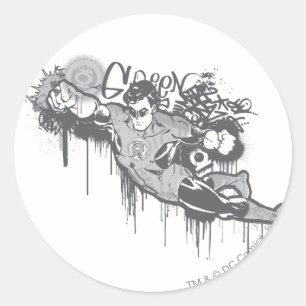 Groene Lantaarn - Twisted Innocence BW Ronde Sticker