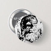 Groene Lantaarn - Vele Ringen, Zwart en Wit Ronde Button 5,7 Cm (Voorkant /achterkant)