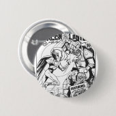 Groene Lantaarn versus de Tovenaar van Odds, Zwart Ronde Button 5,7 Cm (Voorkant /achterkant)