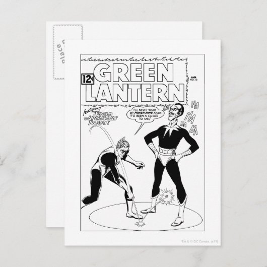 Groene lantaarn verwijdert Ring, Zwart en Wit Briefkaart (Voorkant / Achterkant)