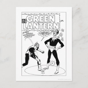 Groene lantaarn verwijdert Ring, Zwart en Wit Briefkaart