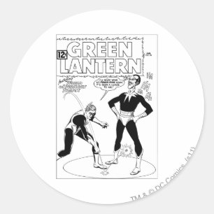 Groene lantaarn verwijdert Ring, Zwart en Wit Ronde Sticker
