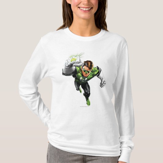 Groene lantaarn - volledig geremd, armslag t-shirt (Voorkant)