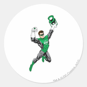 Groene Lantaarn - Volledig geremd, met lantaarn Ronde Sticker