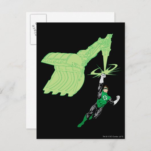 Groene lantaarn - volledig geremd, met machine briefkaart (Voorkant / Achterkant)