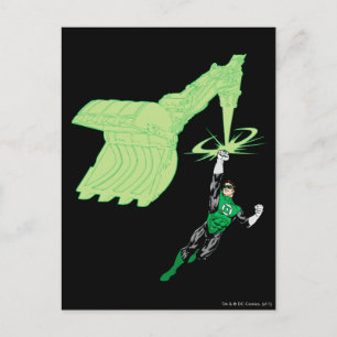 Groene lantaarn - volledig geremd, met machine briefkaart