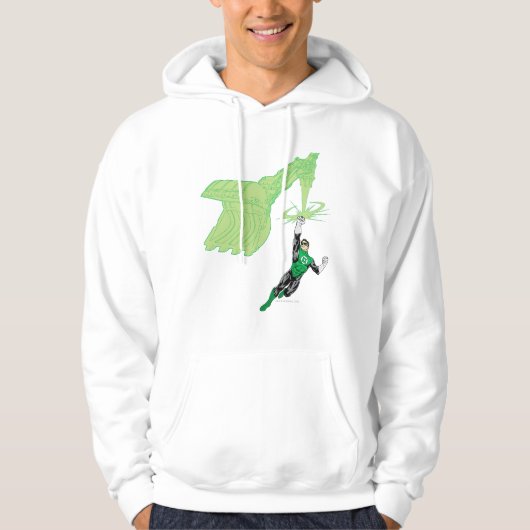 Groene lantaarn - volledig geremd, met machine hoodie (Voorkant)