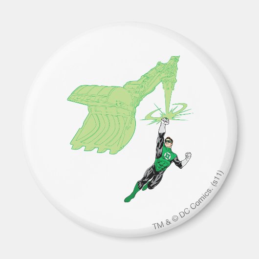 Groene lantaarn - volledig geremd, met machine magneet (Voorkant)