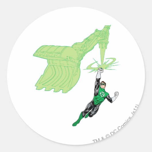 Groene lantaarn - volledig geremd, met machine ronde sticker (Voorkant)