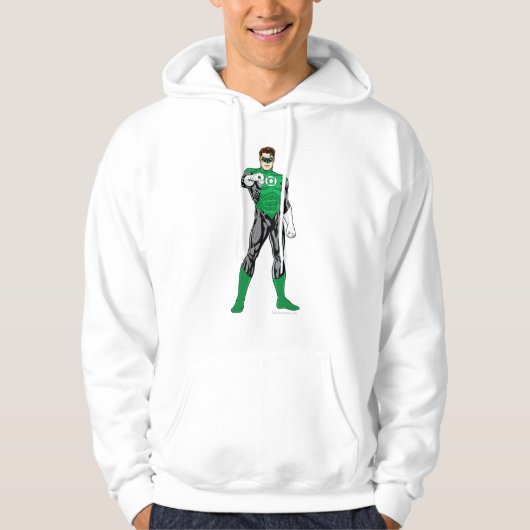 Groene lantaarn - volledig geremd, vast hoodie (Voorkant)