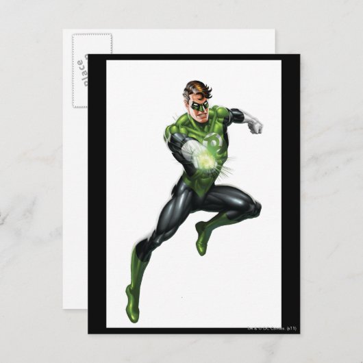 Groene lantaarn - volledig gesmolten, gepompt briefkaart (Voorkant / Achterkant)