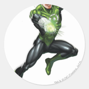 Groene lantaarn - volledig gesmolten, gepompt ronde sticker