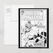 Groene lantaarn vs. clown, zwart en wit briefkaart (Voorkant / Achterkant)