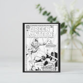 Groene lantaarn vs. clown, zwart en wit briefkaart (Staand voorkant)