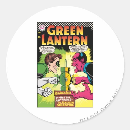 Groene Lantaarn vs. Sinestro Ronde Sticker (Voorkant)