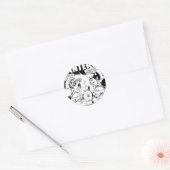 Groene Lantaarn vs. Sinestro, Zwart en Wit Ronde Sticker (Envelop)