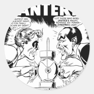 Groene Lantaarn vs. Sinestro, Zwart en Wit Ronde Sticker