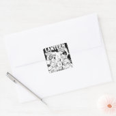 Groene Lantaarn vs. Sinestro, Zwart en Wit Vierkante Sticker (Envelop)