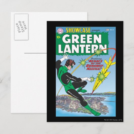 Groene lantaarn - wegwerpraketten briefkaart (Voorkant / Achterkant)