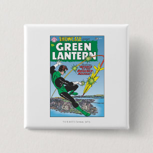 Groene lantaarn - wegwerpraketten vierkante button 5,1 cm