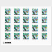 Groene lantaarn - wegwerpraketten vierkante sticker (Vel)