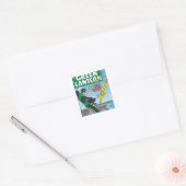 Groene lantaarn - wegwerpraketten vierkante sticker (Envelop)
